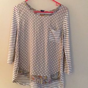 Multi patterned Anthropologie long sleeve blouse